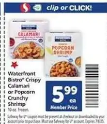 Safeway Waterfront Bistro Crispy Calamari or Popcorn Crunchy Shrimp offer