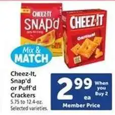 Safeway Cheez-It Snap'd or Puff'd Crackers offer