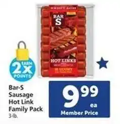 Safeway Bar-S Sausage Hot Link Family Pack offer