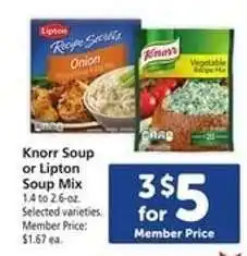 Safeway Knorr Soup or Lipton Soup Mix offer