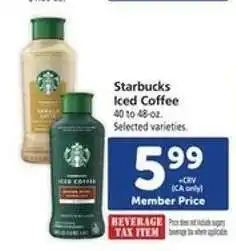 Safeway Starbucks Iced Coffee offer