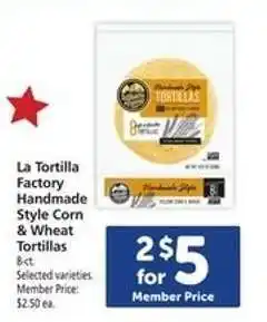 Safeway La Tortilla Factory Handmade Style Corn & Wheat Tortillas offer