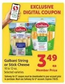 Safeway Galbani String or Stick Cheese offer