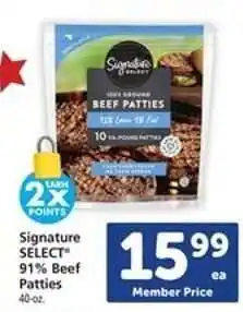 Safeway Signature SELECT 91% Beef Patties offer