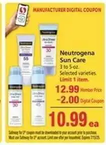 Safeway Neutrogena Sun Care offer