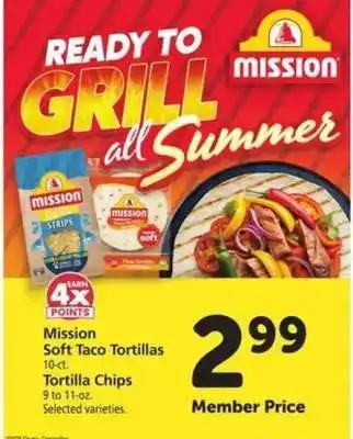 Safeway Mission Soft Taco Tortillas & Tortilla Chips offer