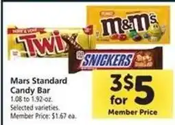 Safeway Mars Standard Candy Bar offer
