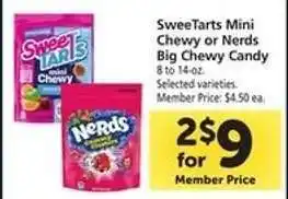 Safeway SweeTarts Mini Chewy or Nerds Big Chewy Candy offer
