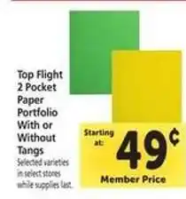 Safeway Top Flight 2-Pocket Paper Portfolio offer