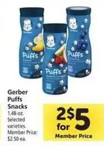 Safeway Gerber Puffs Snacks offer