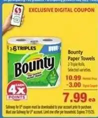Safeway Bounty Paper Towels offer