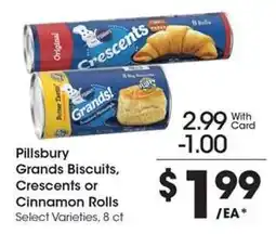 Kroger Pillsbury Grands Biscuits, Crescents or Cinnamon Rolls offer