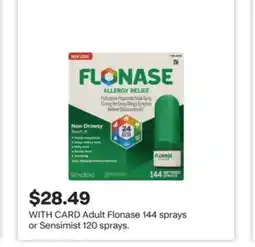 CVS Adult Flonase 144 sprays or Sensimist 120 sprays offer