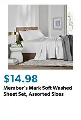 Sam's Club Member's Mark Soft Washed Sheet Set, Assorted Sizes offer