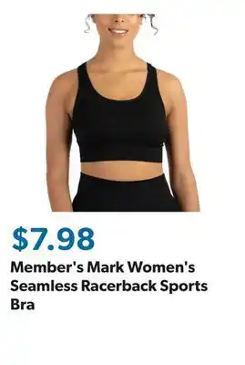 Sam's Club Member's Mark Women's Seamless Racerback Sports Bra offer