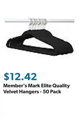 Sam's Club Member's Mark Elite Quality Velvet Hangers - 50 Pack offer