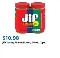 Sam's Club Jif Creamy Peanut Butter, 48 oz., 2 pk offer