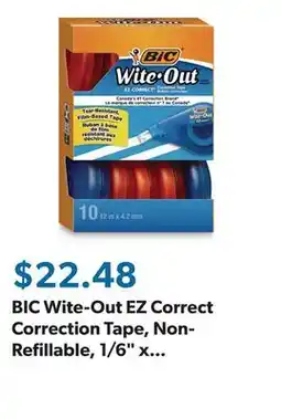 Sam's Club BIC Wite-Out EZ Correct Correction Tape, Non-Refillable, 1/6 x 472, 10 pk offer