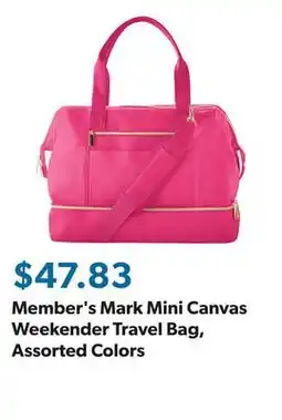 Sam's Club Member's Mark Mini Canvas Weekender Travel Bag, Assorted Colors offer