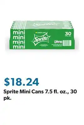 Sam's Club Sprite Mini Cans 7.5 fl. oz., 30 pk offer