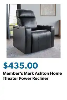 Sam's Club Member's Mark Ashton Home Theater Power Recliner offer