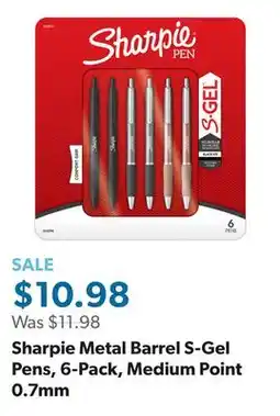 Sam's Club Sharpie Metal Barrel S-Gel Pens, 6-Pack, Medium Point 0.7mm offer