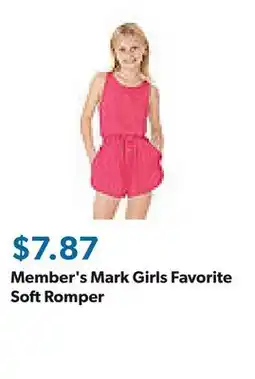 Sam's Club Member's Mark Girls Favorite Soft Romper offer