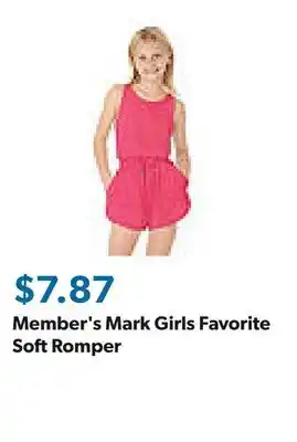Sam's Club Member's Mark Girls Favorite Soft Romper offer