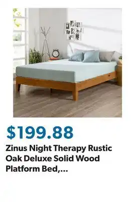 Sam's Club Zinus Night Therapy Rustic Oak Deluxe Solid Wood Platform Bed, Assorted Sizes offer
