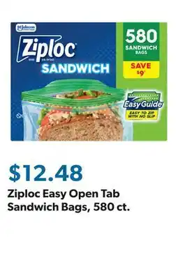 Sam's Club Ziploc Easy Open Tab Sandwich Bags, 580 ct offer