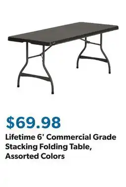Sam's Club Lifetime 6' Commercial Grade Stacking Folding Table, Assorted Colors offer