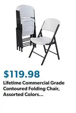Sam's Club Lifetime Commercial Grade Contoured Folding Chair, Assorted Colors 4 Pack offer