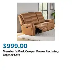 Sam's Club Member's Mark Cooper Power Reclining Leather Sofa offer