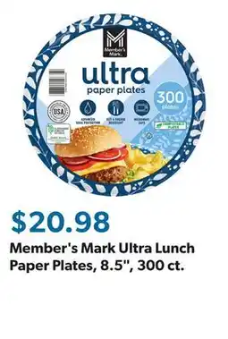 Sam's Club Member's Mark Ultra Lunch Paper Plates, 8.5, 300 ct offer