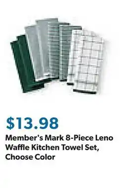 Sam's Club Member's Mark 8-Piece Leno Waffle Kitchen Towel Set, Choose Color offer