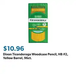 Sam's Club Dixon Ticonderoga Woodcase Pencil, HB #2, Yellow Barrel, 96ct offer