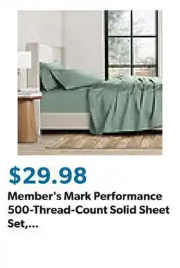 Sam's Club Member's Mark Performance 500-Thread-Count Solid Sheet Set, Assorted Sizes offer