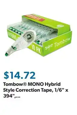 Sam's Club Tombow MONO Hybrid Style Correction Tape, 1/6 x 394, Non-Refillable, 10pk offer