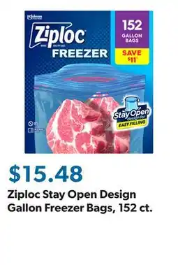 Sam's Club Ziploc Stay Open Design Gallon Freezer Bags, 152 ct offer