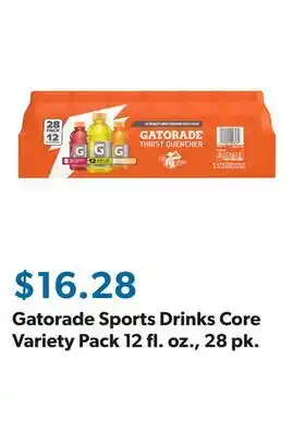 Sam's Club Gatorade Sports Drinks Core Variety Pack 12 fl. oz., 28 pk offer