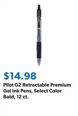 Sam's Club Pilot G2 Retractable Premium Gel Ink Pens, Select Color Bold, 12 ct offer