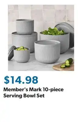 Sam's Club Member's Mark 10-piece Serving Bowl Set offer