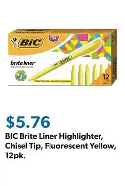 Sam's Club BIC Brite Liner Highlighter, Chisel Tip, Fluorescent Yellow, 12pk offer