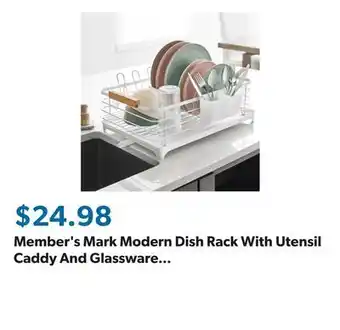 Sam's Club Member's Mark Modern Dish Rack With Utensil Caddy And Glassware Holder, Assorted Colors offer