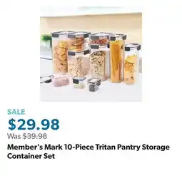 Sam's Club Member's Mark 10-Piece Tritan Pantry Storage Container Set offer