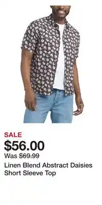 TJ Maxx Linen Blend Abstract Daisies Short Sleeve Top offer