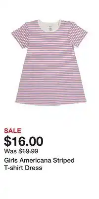 TJ Maxx Girls Americana Striped T-shirt Dress offer