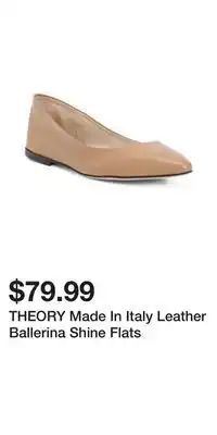 TJ Maxx THEORY Made In Italy Leather Ballerina Shine Flats offer