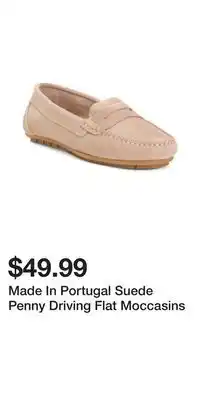 TJ Maxx Made In Portugal Suede Penny Driving Flat Moccasins offer