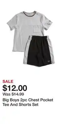 TJ Maxx Big Boys 2pc Chest Pocket Tee And Shorts Set offer